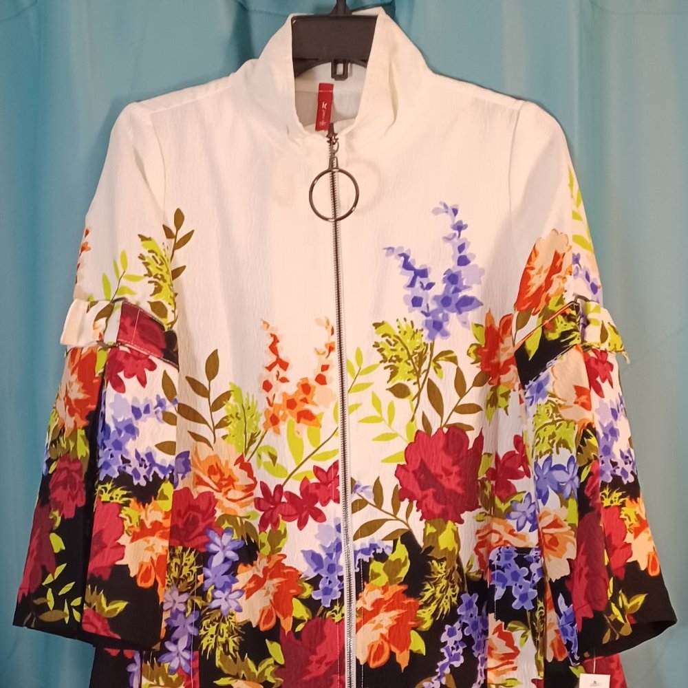 IC Collection by Connie K Floral Black/White jacket - Picture 9 of 13
